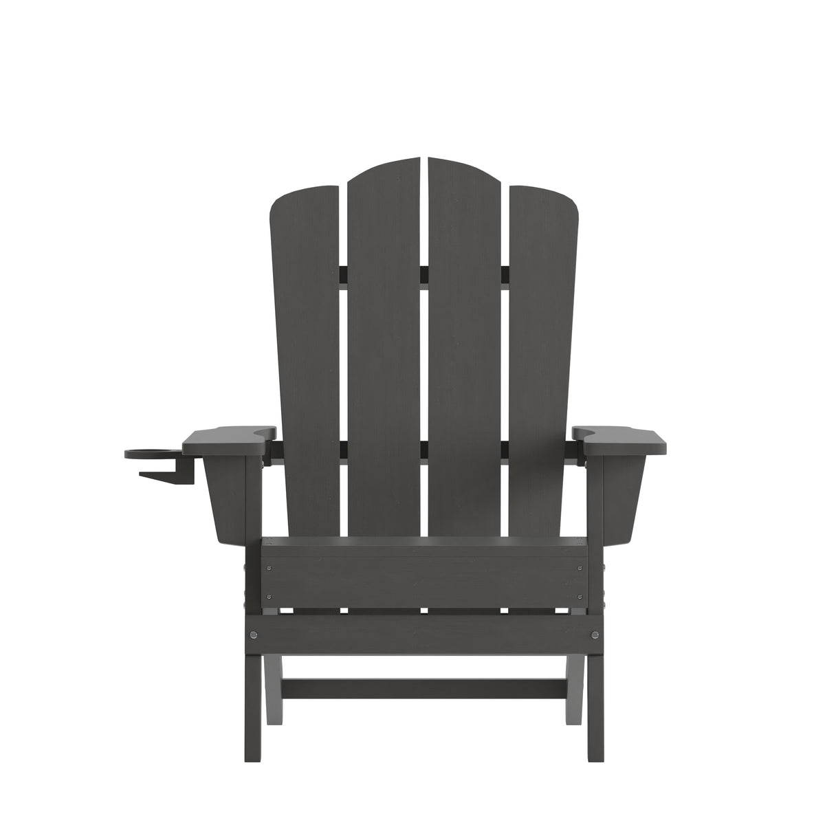 Newport Adirondack Chair with Cup Holder, Weather Resistant HDPE Adirondack Chair in Gray