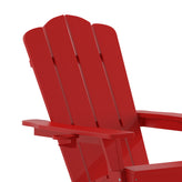 Newport Adirondack Chair with Cup Holder, Weather Resistant HDPE Adirondack Chair in Red
