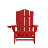 Newport Adirondack Chair with Cup Holder, Weather Resistant HDPE Adirondack Chair in Red
