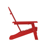 Newport Adirondack Chair with Cup Holder, Weather Resistant HDPE Adirondack Chair in Red