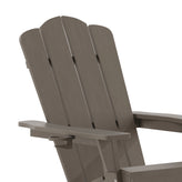 Newport Adirondack Rocking Chair with Cup Holder, Weather Resistant HDPE Adirondack Rocking Chair in Brown