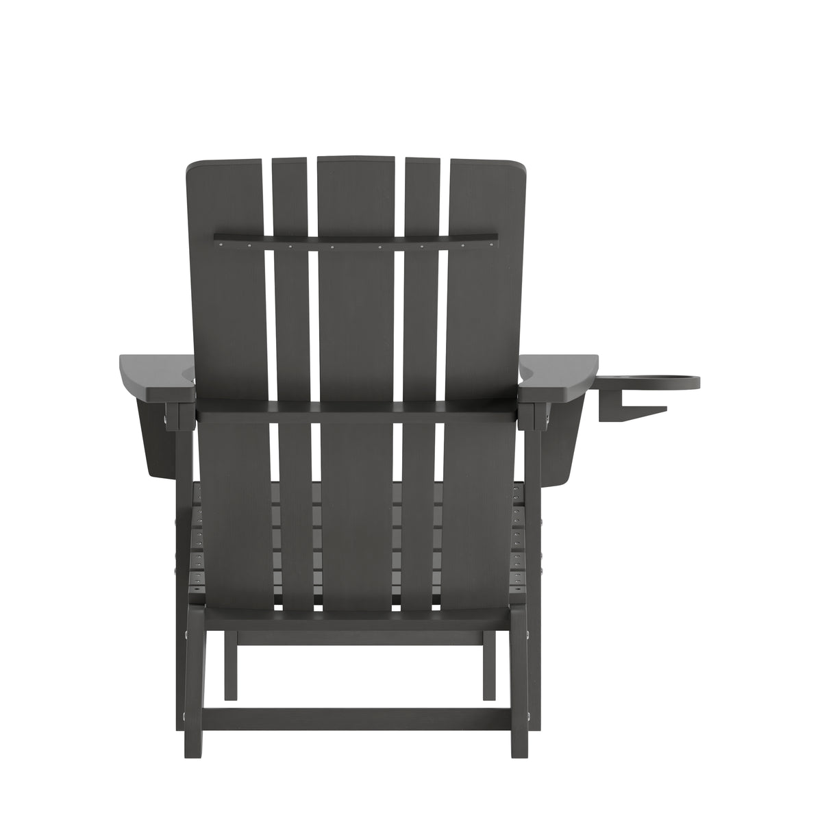Halifax HDPE Adirondack Chair with Cup Holder and Pull Out Ottoman, All-Weather HDPE Indoor/Outdoor Lounge Chair in Gray