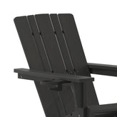 Halifax Adirondack Rocking Chair with Cup Holder, Weather Resistant HDPE Adirondack Rocking Chair in Black