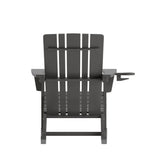 Halifax Adirondack Rocking Chair with Cup Holder, Weather Resistant HDPE Adirondack Rocking Chair in Gray