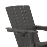 Halifax Adirondack Rocking Chair with Cup Holder, Weather Resistant HDPE Adirondack Rocking Chair in Gray