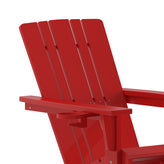 Halifax Adirondack Rocking Chair with Cup Holder, Weather Resistant HDPE Adirondack Rocking Chair in Red