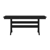 Abraham Commercial Grade Indoor/Outdoor 72" Rectangle Recycled HDPE Adirondack Dining Table for 6 in Black
