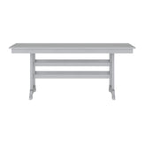Abraham Commercial Grade Indoor/Outdoor 72" Rectangle Recycled HDPE Adirondack Dining Table for 6 in Gray