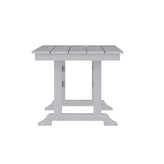 Abraham Commercial Grade Indoor/Outdoor 72" Rectangle Recycled HDPE Adirondack Dining Table for 6 in Gray