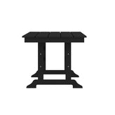 Tolleson Commercial 7 Piece Adirondack Dining Set with 72" Rectangle Indoor/Outdoor Recycled HDPE Table and 6 Chairs with Cupholders in Black