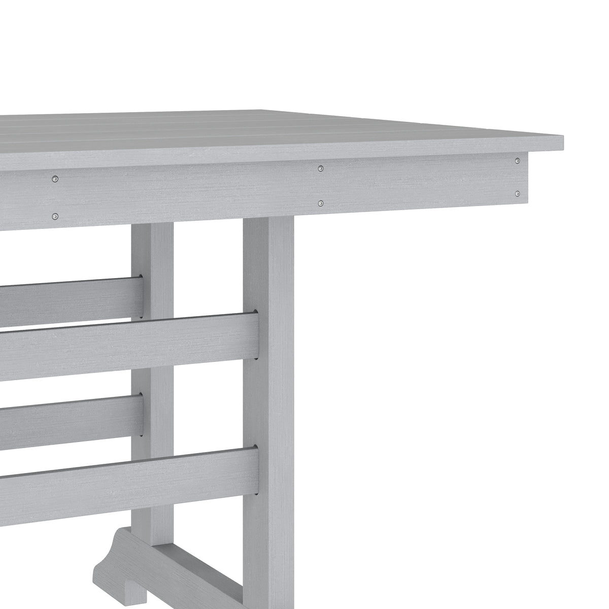 Tolleson Commercial 7 Piece Adirondack Dining Set with 72" Rectangle Indoor/Outdoor Recycled HDPE Table and 6 Chairs with Cupholders in Gray