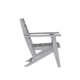 Tolleson Commercial 7 Piece Adirondack Dining Set with 72" Rectangle Indoor/Outdoor Recycled HDPE Table and 6 Chairs with Cupholders in Gray
