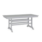 Tolleson Commercial 7 Piece Adirondack Dining Set with 72" Rectangle Indoor/Outdoor Recycled HDPE Table and 6 Chairs with Cupholders in Gray