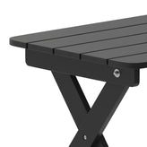 Halifax Outdoor Folding Side Table, Portable All-Weather HDPE Adirondack Side Table in Black