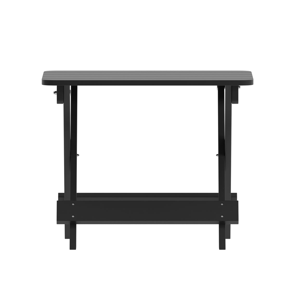 Halifax Outdoor Folding Side Table, Portable All-Weather HDPE Adirondack Side Table in Black