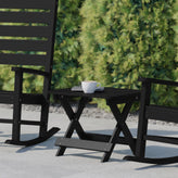 Halifax Outdoor Folding Side Table, Portable All-Weather HDPE Adirondack Side Table in Black