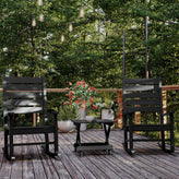 Halifax Outdoor Folding Side Table, Portable All-Weather HDPE Adirondack Side Table in Black