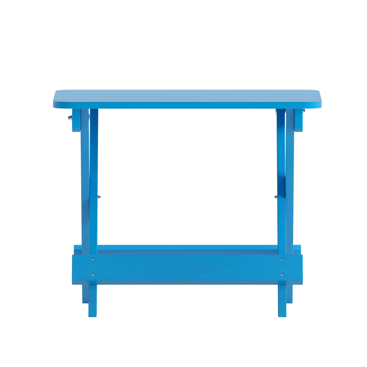 Halifax Outdoor Folding Side Table, Portable All-Weather HDPE Adirondack Side Table in Blue