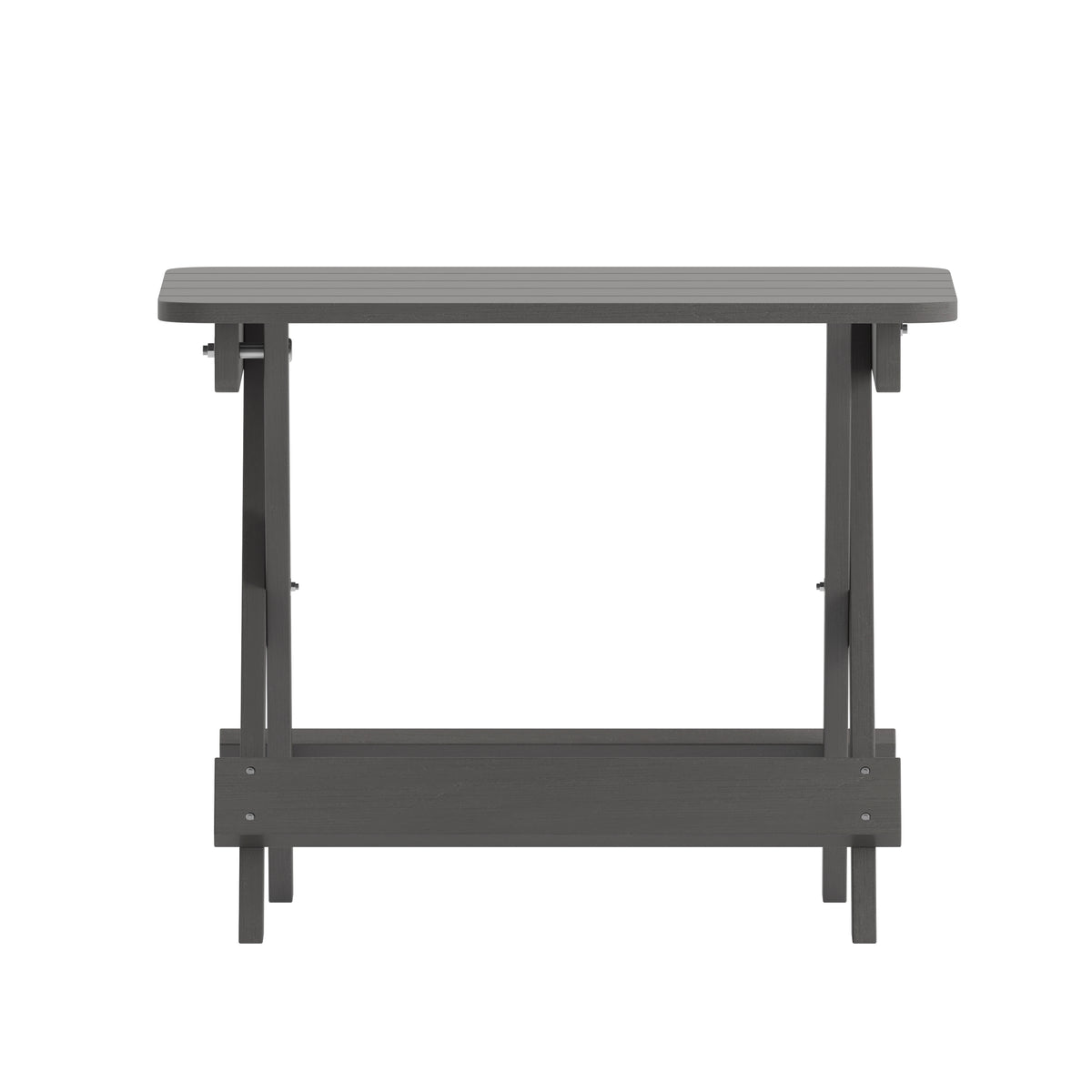 Halifax Outdoor Folding Side Table, Portable All-Weather HDPE Adirondack Side Table in Gray
