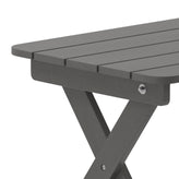 Halifax Outdoor Folding Side Table, Portable All-Weather HDPE Adirondack Side Table in Gray