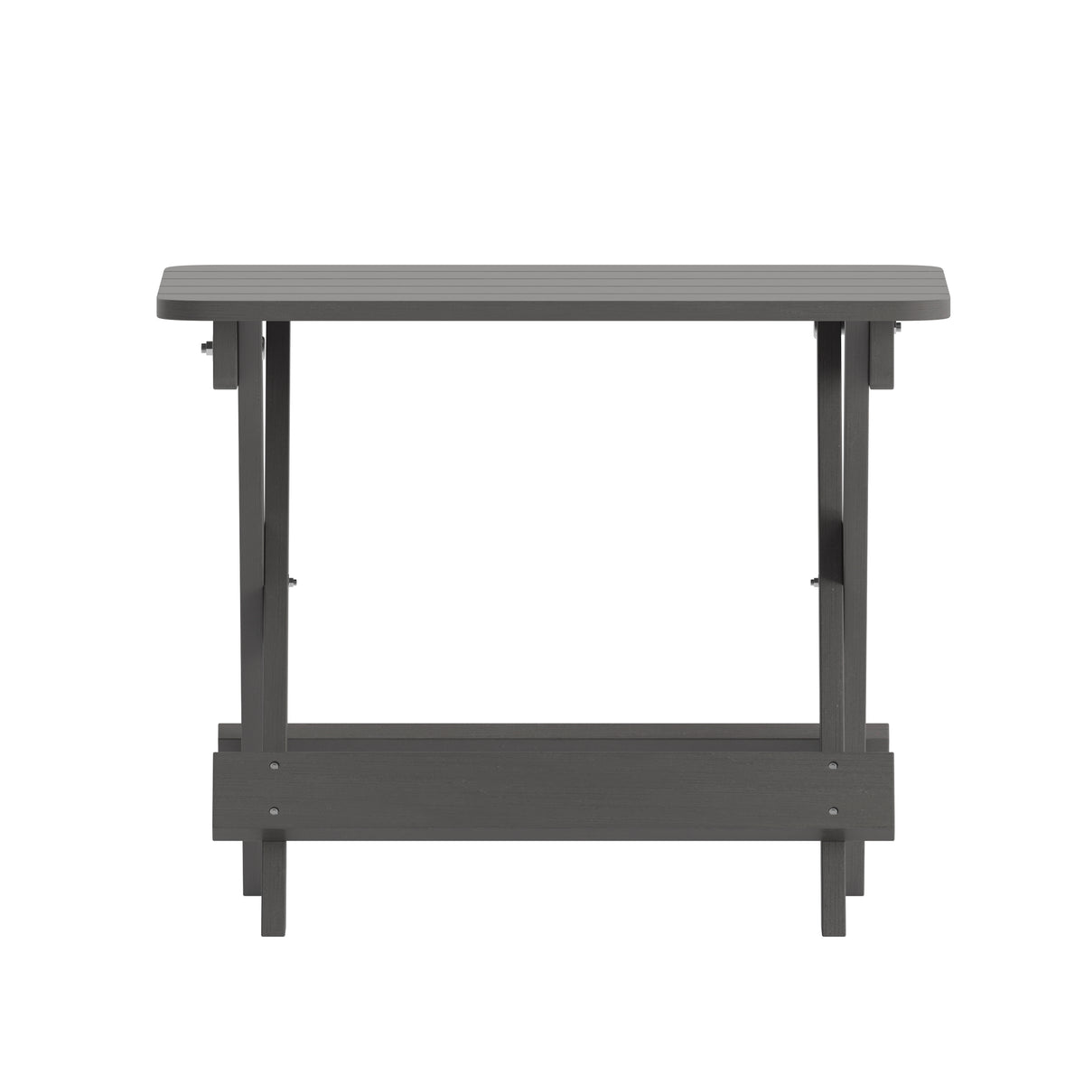 Halifax Outdoor Folding Side Table, Portable All-Weather HDPE Adirondack Side Table in Gray