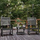 Halifax Outdoor Folding Side Table, Portable All-Weather HDPE Adirondack Side Table in Gray