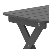 Monterey Commercial Grade 3-Piece Indoor/Outdoor Adirondack Set with 2 Adjustable HDPE Loungers with Cup Holders and Folding Side Table in Gray