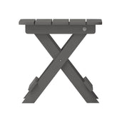 Monterey Commercial Grade 3-Piece Indoor/Outdoor Adirondack Set with 2 Adjustable HDPE Loungers with Cup Holders and Folding Side Table in Gray