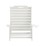 Monterey Adjustable Adirondack Lounger with Cup Holder- All-Weather Indoor/Outdoor HDPE Lounge Chair in White
