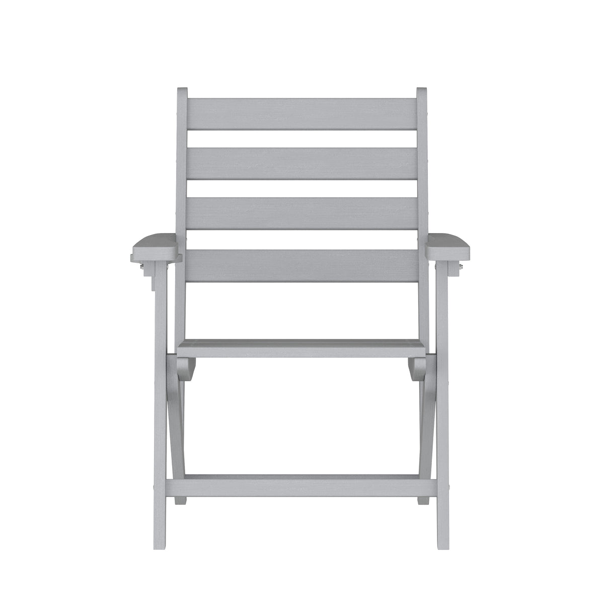 Tolleson Commercial Grade Adirondack Dining Chair with Fold Out Cup Holder, Weather Resistant Recycled HDPE Adirondack Chair in Gray