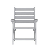 Tolleson Commercial Grade Adirondack Dining Chair with Fold Out Cup Holder, Weather Resistant Recycled HDPE Adirondack Chair in Gray