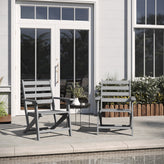 Tolleson Commercial Grade Adirondack Dining Chair with Fold Out Cup Holder, Weather Resistant Recycled HDPE Adirondack Chair in Gray