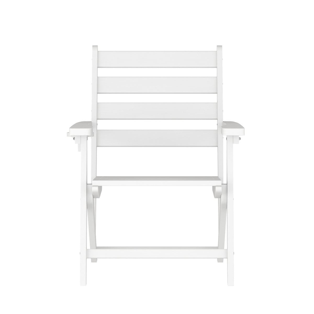 Tolleson Commercial Grade Adirondack Dining Chair with Fold Out Cup Holder, Weather Resistant Recycled HDPE Adirondack Chair in White