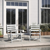 Tolleson Commercial Grade Adirondack Dining Chair with Fold Out Cup Holder, Weather Resistant Recycled HDPE Adirondack Chair in White