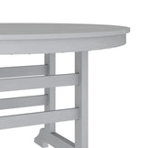 Colonel Commercial Grade Indoor/Outdoor 48" Round Recycled HDPE Adirondack Dining Table for 4 in Gray