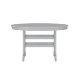 Colonel Commercial Grade Indoor/Outdoor 48" Round Recycled HDPE Adirondack Dining Table for 4 in Gray
