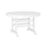 Colonel Commercial Grade Indoor/Outdoor 48" Round Recycled HDPE Adirondack Dining Table for 4 in White