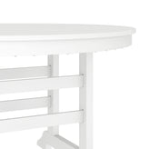 Colonel Commercial Grade Indoor/Outdoor 48" Round Recycled HDPE Adirondack Dining Table for 4 in White