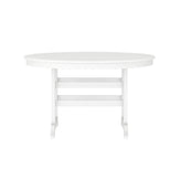 Colonel Commercial Grade Indoor/Outdoor 48" Round Recycled HDPE Adirondack Dining Table for 4 in White