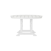 Colonel Commercial Grade Indoor/Outdoor 48" Round Recycled HDPE Adirondack Dining Table for 4 in White