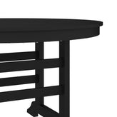 Tolleson Commercial 5 Piece Adirondack Dining Set with 48" Round Indoor/Outdoor Recycled HDPE Table and 4 Chairs with Cupholders in Black