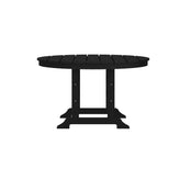 Tolleson Commercial 5 Piece Adirondack Dining Set with 48" Round Indoor/Outdoor Recycled HDPE Table and 4 Chairs with Cupholders in Black