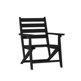 Tolleson Commercial 5 Piece Adirondack Dining Set with 48" Round Indoor/Outdoor Recycled HDPE Table and 4 Chairs with Cupholders in Black