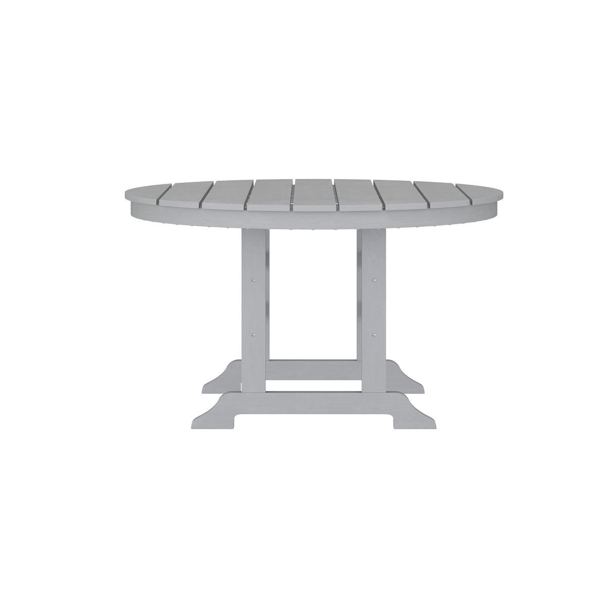 Tolleson Commercial 5 Piece Adirondack Dining Set with 48" Round Indoor/Outdoor Recycled HDPE Table and 4 Chairs with Cupholders in Gray