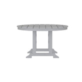 Tolleson Commercial 5 Piece Adirondack Dining Set with 48" Round Indoor/Outdoor Recycled HDPE Table and 4 Chairs with Cupholders in Gray