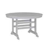 Tolleson Commercial 5 Piece Adirondack Dining Set with 48" Round Indoor/Outdoor Recycled HDPE Table and 4 Chairs with Cupholders in Gray