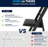 Hercules Folding Chair - Black Resin - 2 Pack 800LB Weight Capacity Comfortable Event Chair - Light Weight Folding Chair