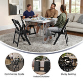 Hercules Folding Chair - Black Resin - 2 Pack 800LB Weight Capacity Comfortable Event Chair - Light Weight Folding Chair