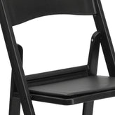 Hercules Folding Chair - Black Resin - 2 Pack 800LB Weight Capacity Comfortable Event Chair - Light Weight Folding Chair