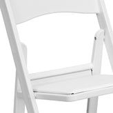 Hercules Folding Chair - White Resin - 2 Pack 800LB Weight Capacity Comfortable Event Chair - Light Weight Folding Chair